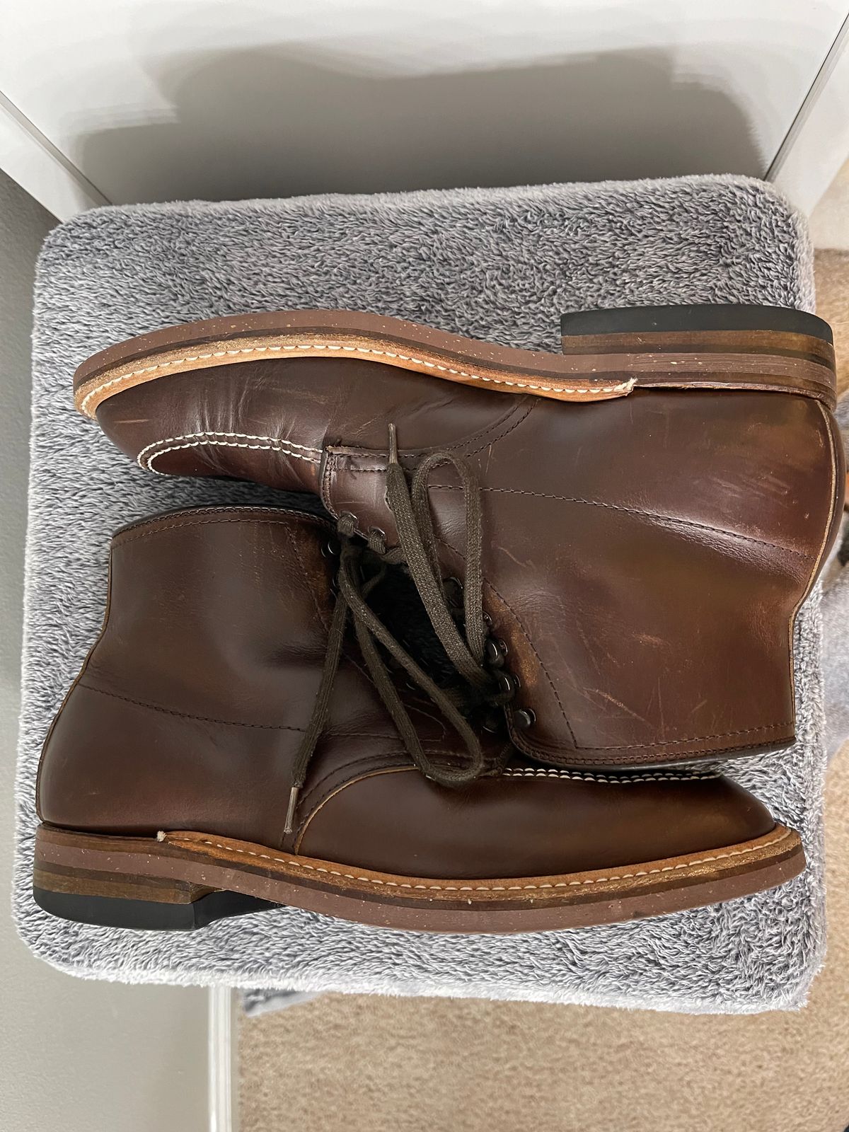 Photo by Louishere on January 6, 2023 of the Alden Indy Boot in Horween Brown Chromexcel.