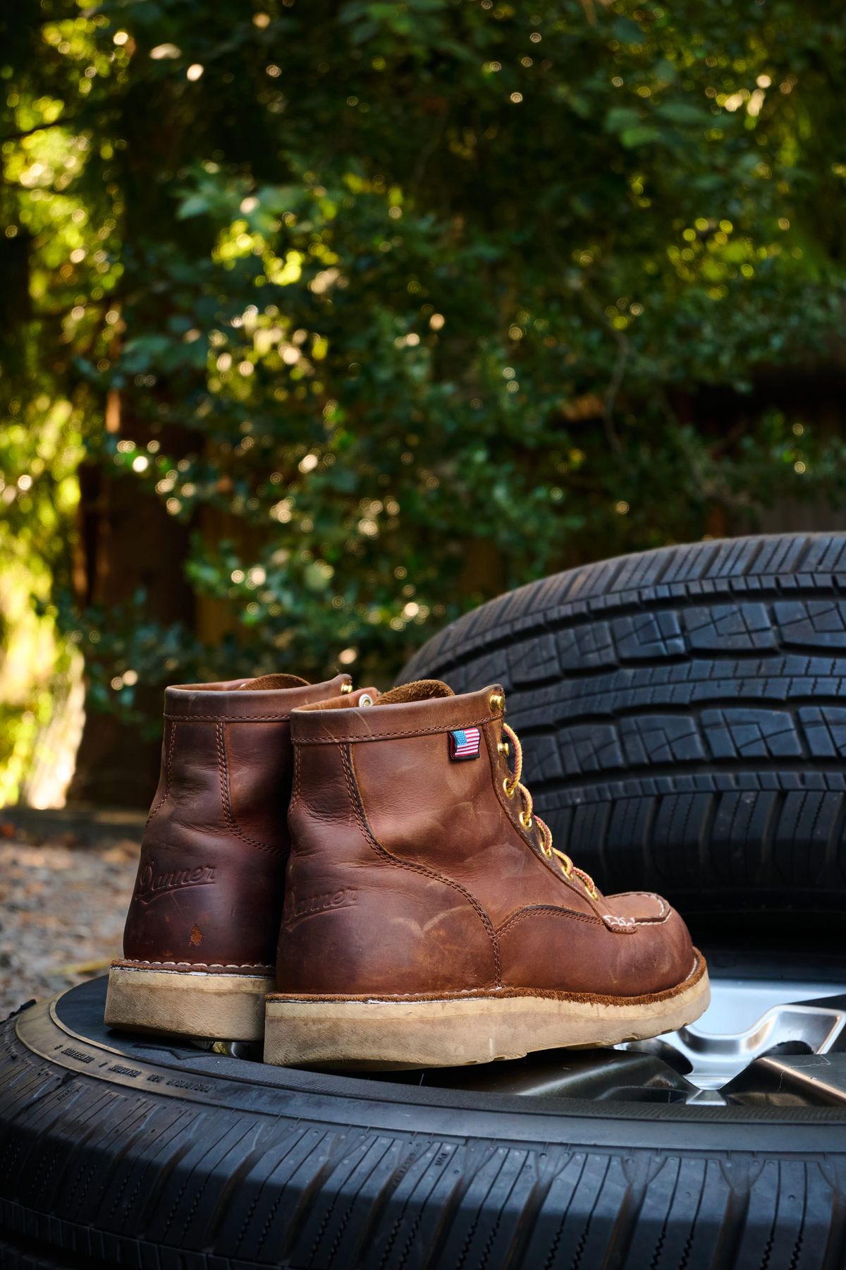 Photo by switch on September 5, 2023 of the Danner Moc Toe in Light Brown Full Grain.