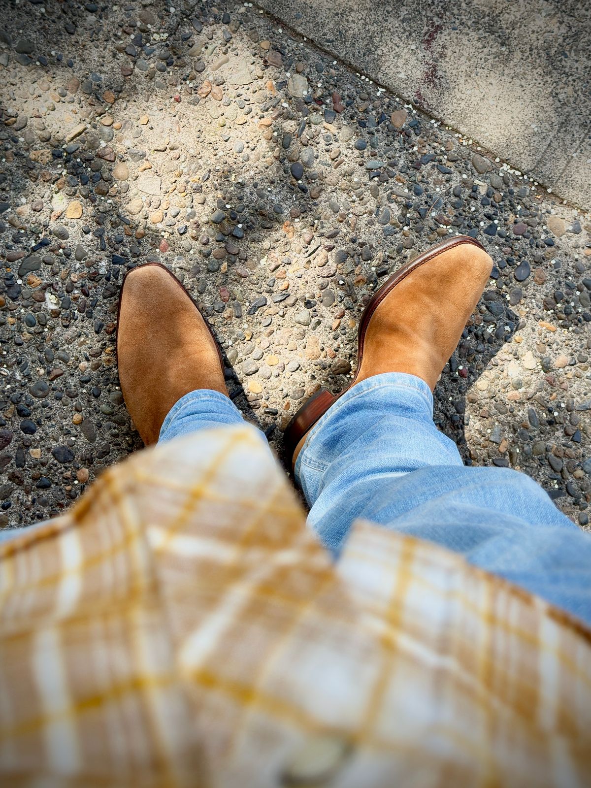 Photo by switch on June 3, 2025 of the Tecovas The Warren in Deerskin Roughout.