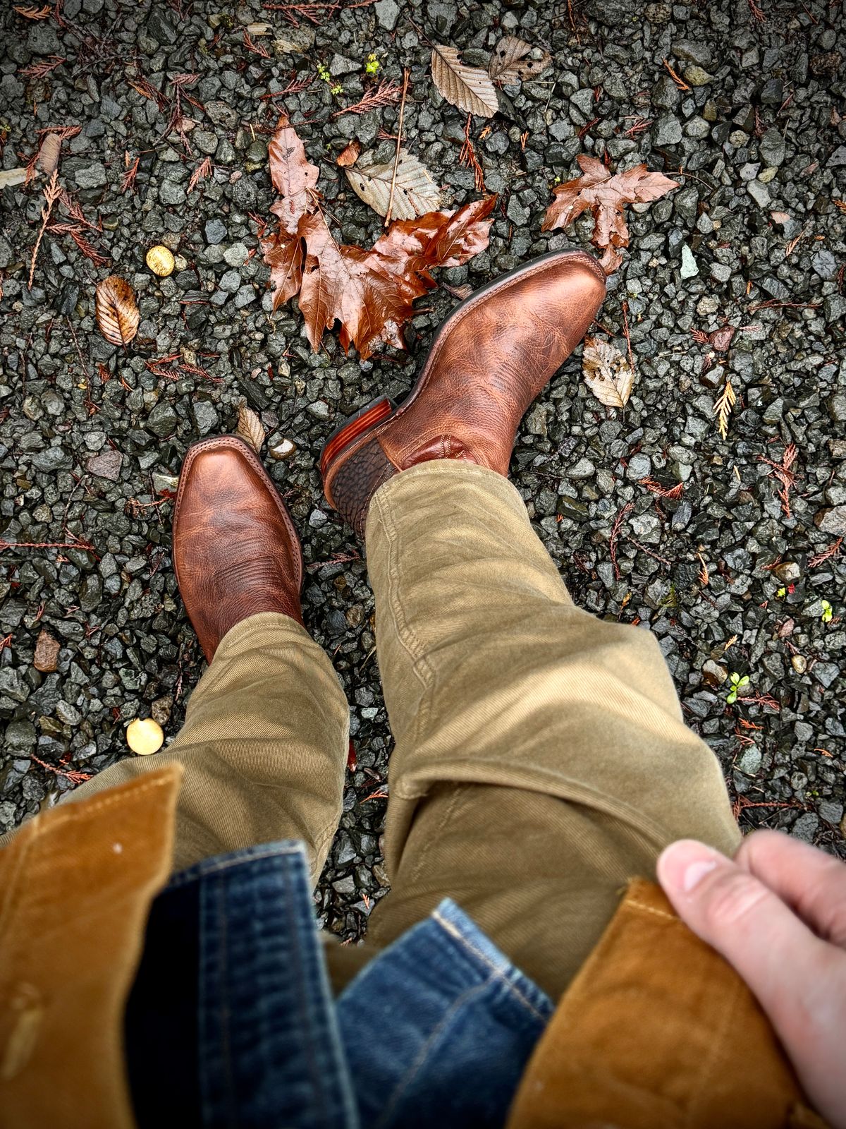 Photo by switch on December 14, 2024 of the Tecovas The Parker in Briar Bullhide.