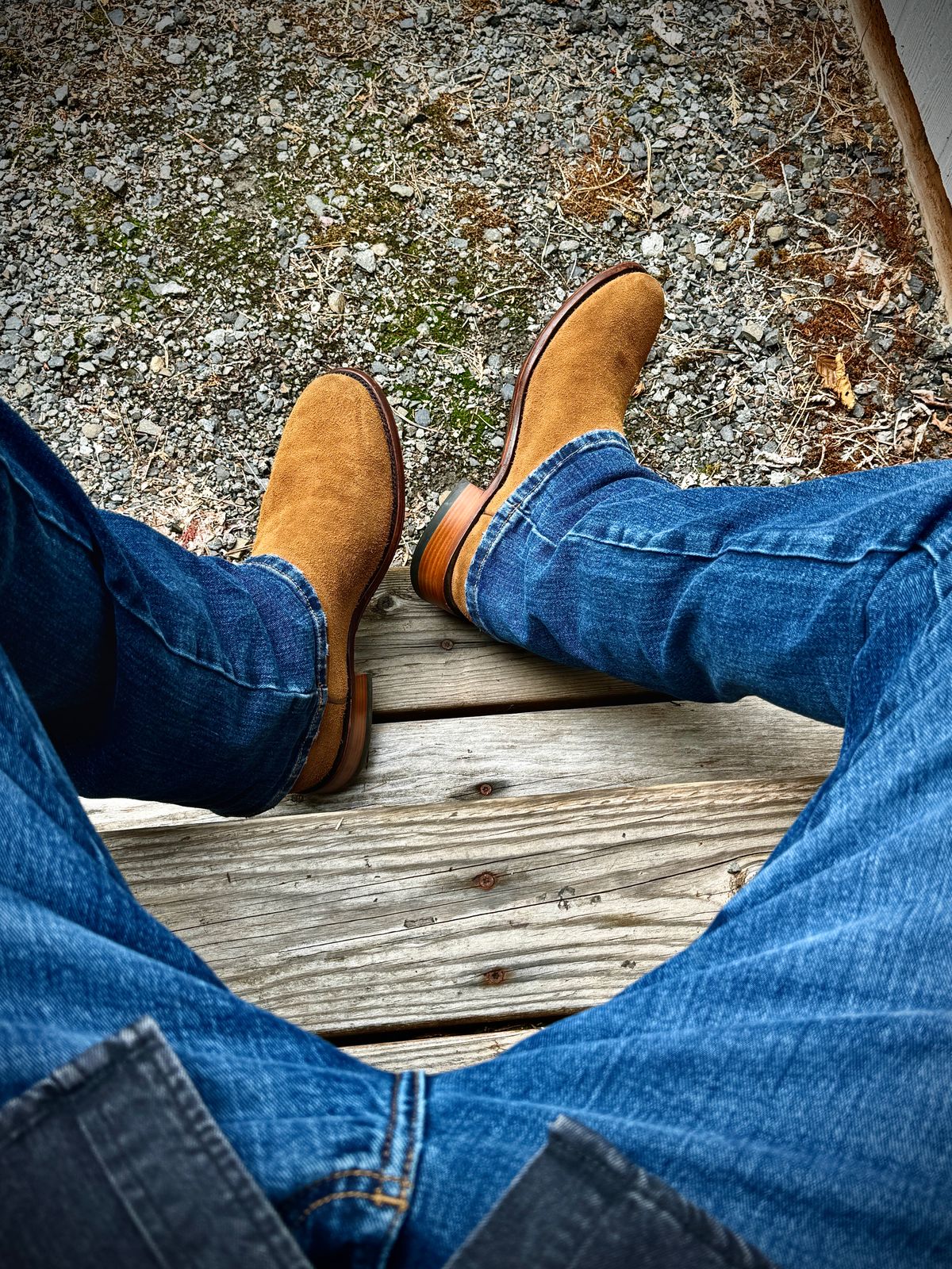 Photo by switch on September 15, 2024 of the Ariat Bench Made Clanton in Oiled Tan Roughout.