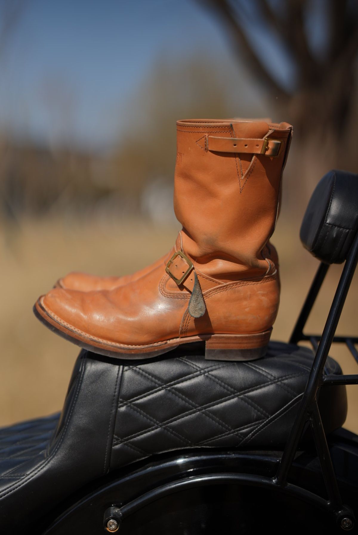 Photo by boot_gazer on March 5, 2025 of the Wesco Boss Engineer Boot in Horween Natural Essex.