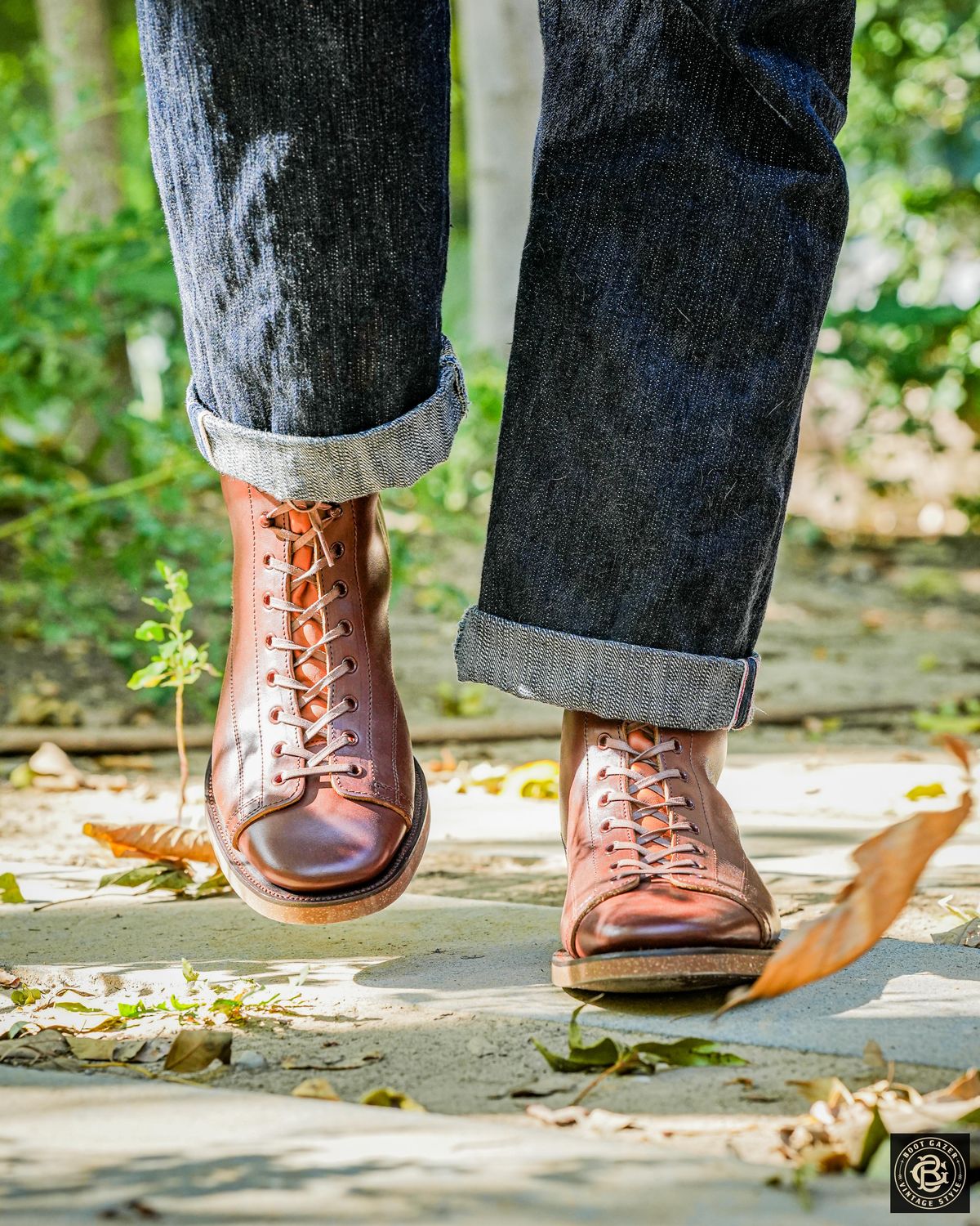 Photo by boot_gazer on October 1, 2023 of the Clinch Gary Boots in Brown-Overdyed Horsebutt.