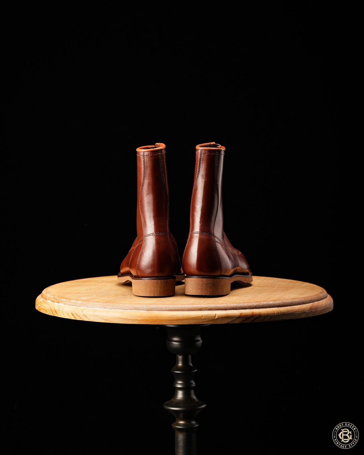 Photo by boot_gazer on October 1, 2023 of the Clinch Gary Boots in Brown-Overdyed Horsebutt.