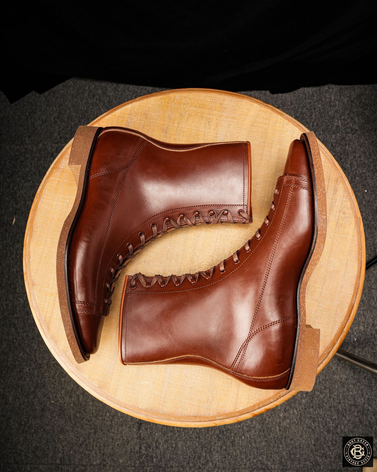 Photo by boot_gazer on October 1, 2023 of the Clinch Gary Boots in Brown-Overdyed Horsebutt.