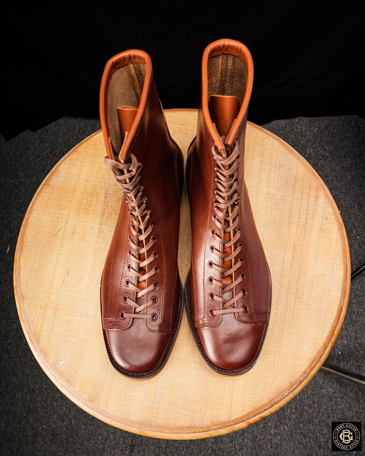 Photo by boot_gazer on October 1, 2023 of the Clinch Gary Boots in Brown-Overdyed Horsebutt.