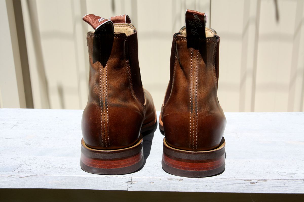 Photo by Thelifeofsomeguysboots on January 1, 2023 of the R.M. Williams Comfort Craftsman Boot in Caramel Pull-Up Leather.