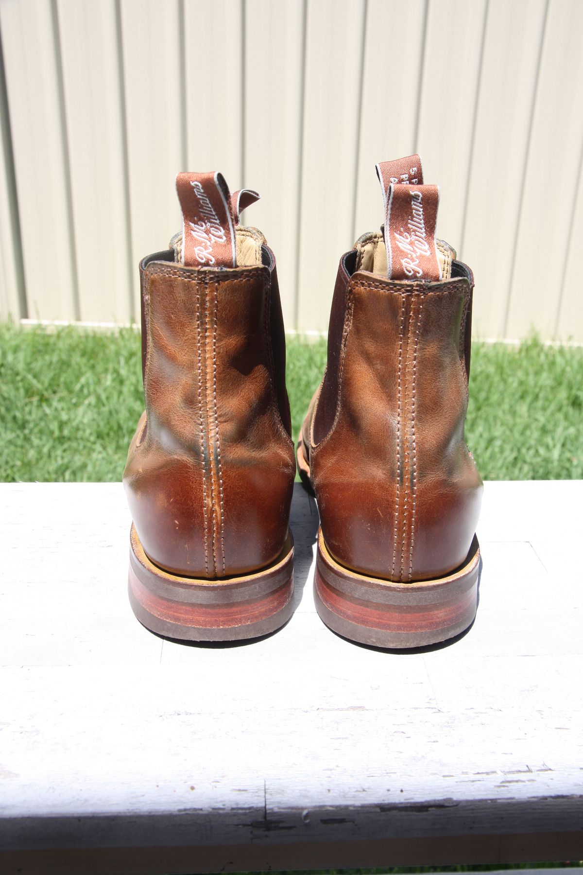 Photo by Thelifeofsomeguysboots on February 1, 2023 of the R.M. Williams Comfort Craftsman Boot in Caramel Pull-Up Leather.