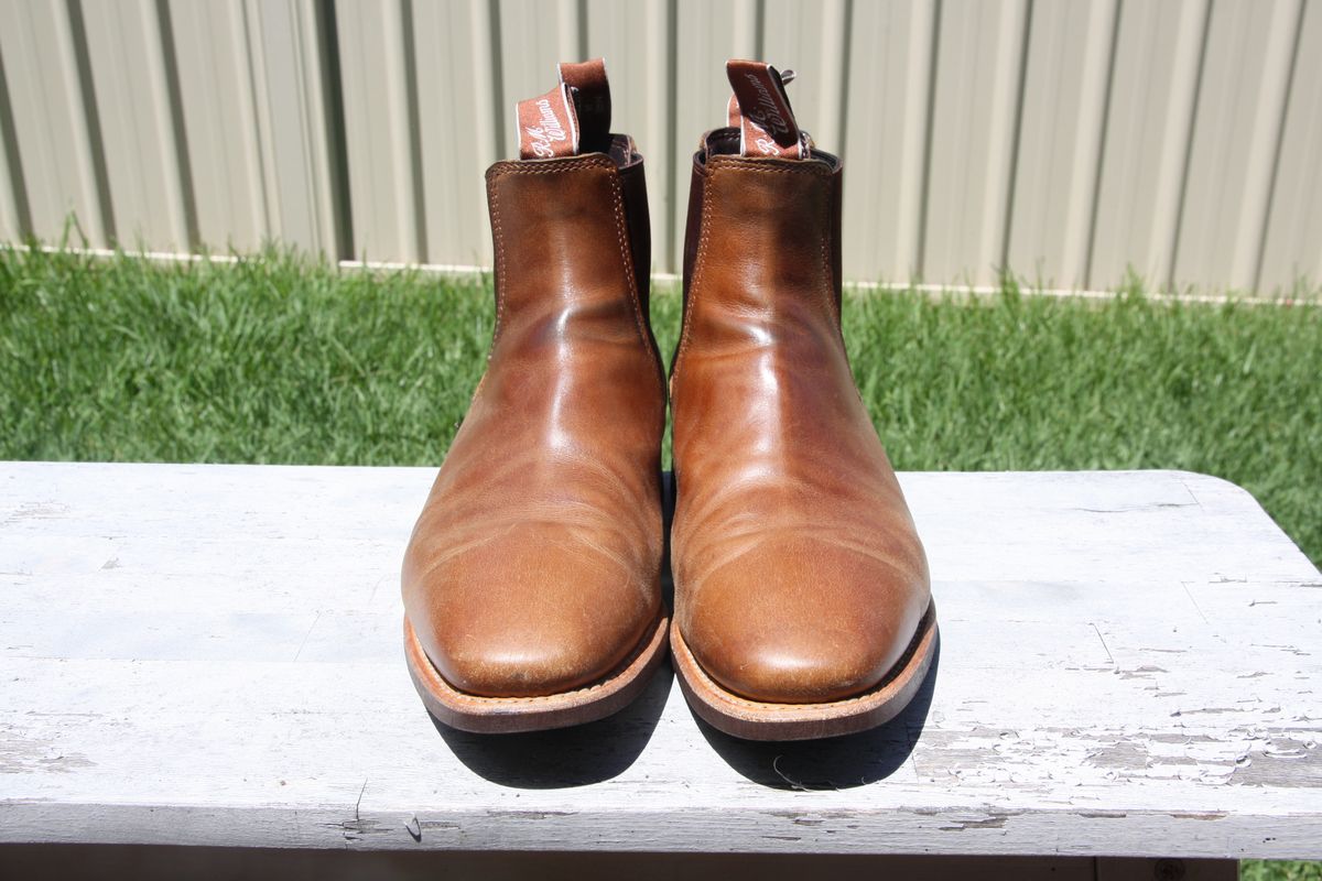 Photo by Thelifeofsomeguysboots on February 1, 2023 of the R.M. Williams Comfort Craftsman Boot in Caramel Pull-Up Leather.
