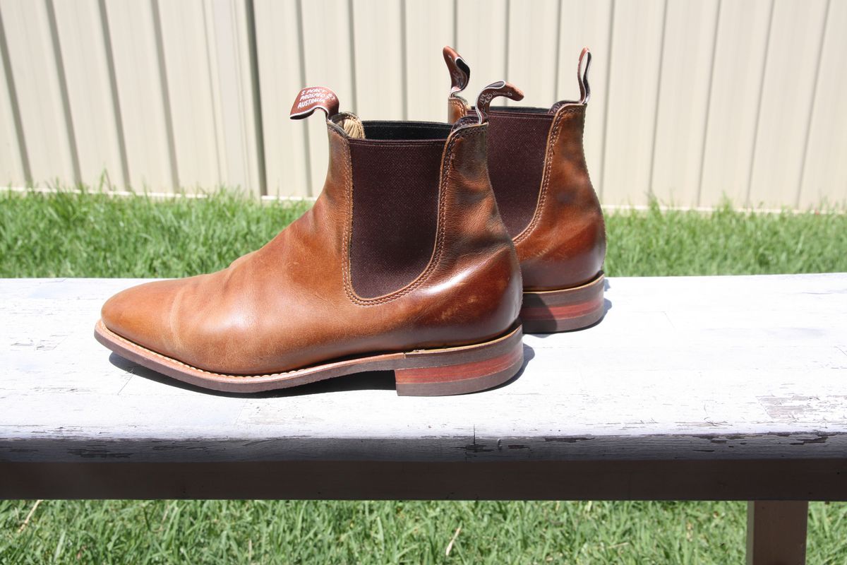Photo by Thelifeofsomeguysboots on February 1, 2023 of the R.M. Williams Comfort Craftsman Boot in Caramel Pull-Up Leather.