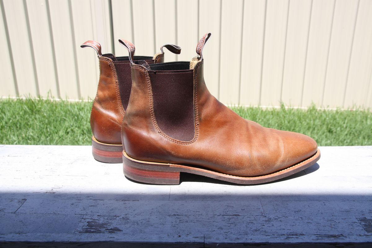 Photo by Thelifeofsomeguysboots on February 1, 2023 of the R.M. Williams Comfort Craftsman Boot in Caramel Pull-Up Leather.