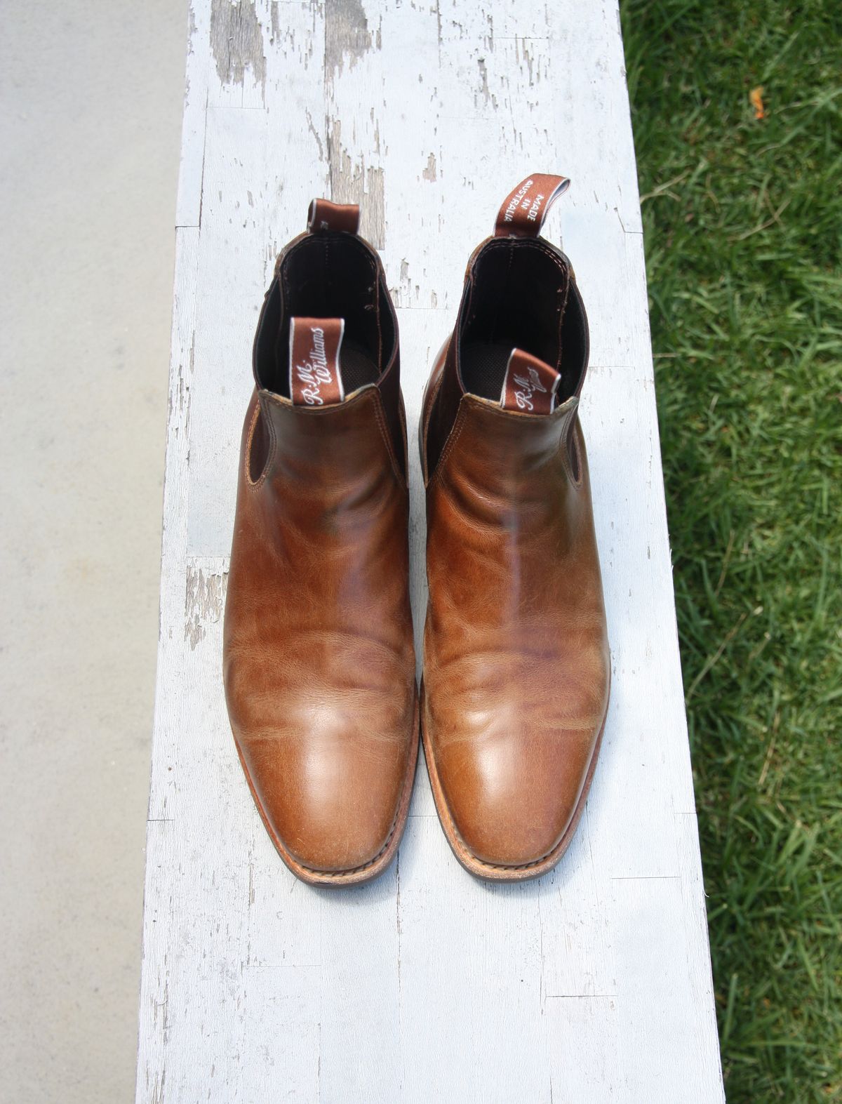 Photo by Thelifeofsomeguysboots on February 1, 2023 of the R.M. Williams Comfort Craftsman Boot in Caramel Pull-Up Leather.