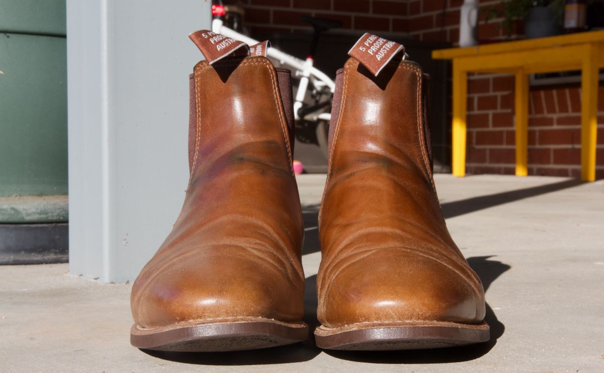 Photo by Thelifeofsomeguysboots on April 1, 2023 of the R.M. Williams Comfort Craftsman Boot in Caramel Pull-Up Leather.