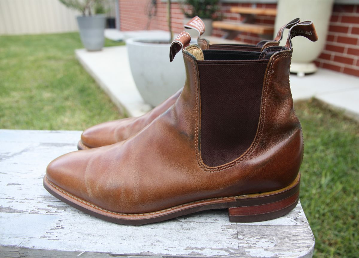 Photo by Thelifeofsomeguysboots on April 1, 2023 of the R.M. Williams Comfort Craftsman Boot in Caramel Pull-Up Leather.