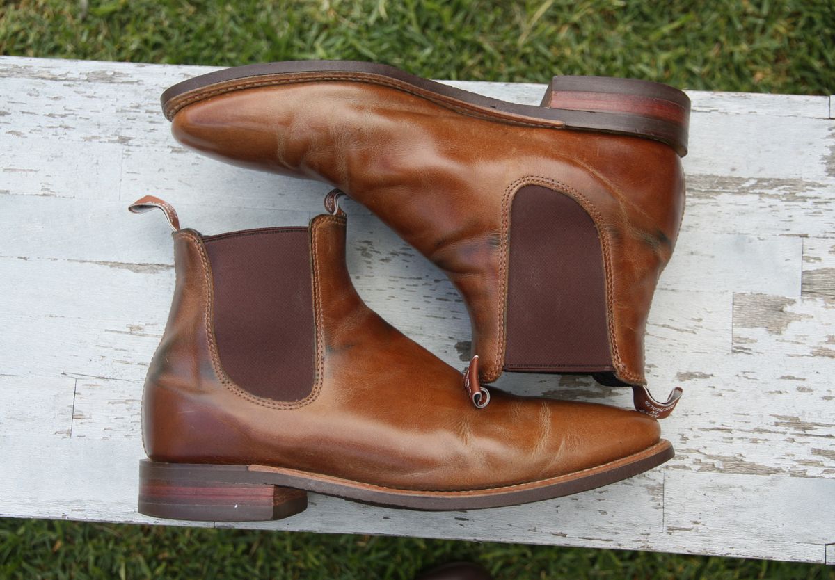 Photo by Thelifeofsomeguysboots on April 1, 2023 of the R.M. Williams Comfort Craftsman Boot in Caramel Pull-Up Leather.