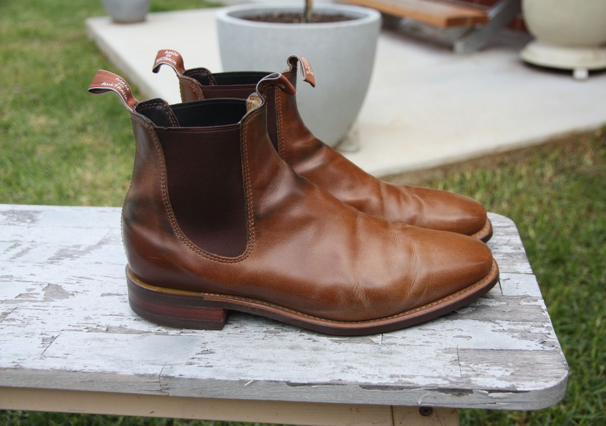 Photo by Thelifeofsomeguysboots on April 1, 2023 of the R.M. Williams Comfort Craftsman Boot in Caramel Pull-Up Leather.