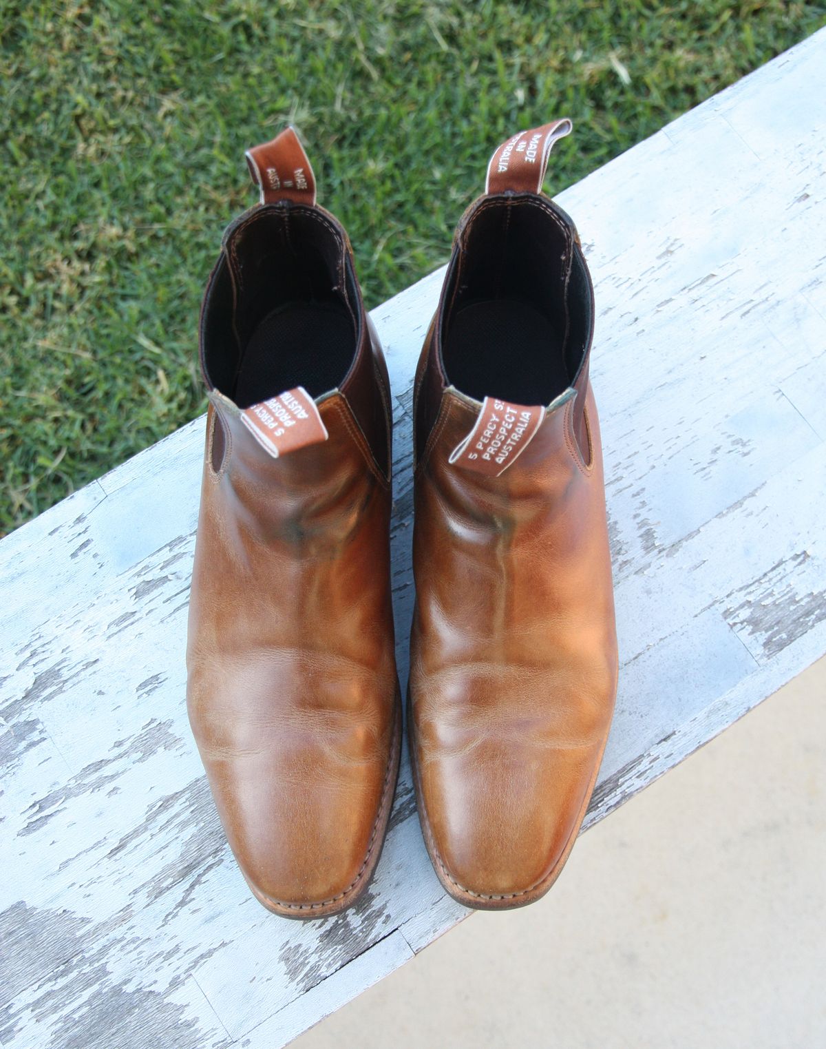 Photo by Thelifeofsomeguysboots on April 1, 2023 of the R.M. Williams Comfort Craftsman Boot in Caramel Pull-Up Leather.