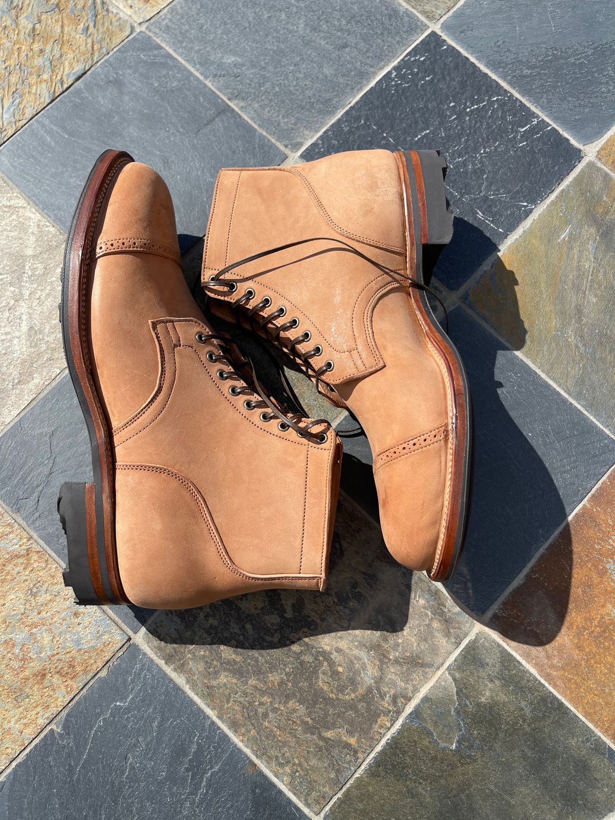 Photo by darrellgillette on October 1, 2023 of the Viberg Service Boot BCT in Horween Natural Crust Double Cordovan.