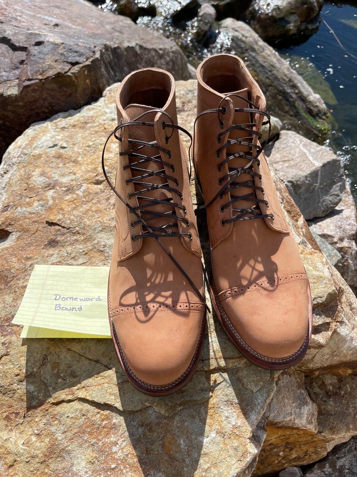 Photo by darrellgillette on October 1, 2023 of the Viberg Service Boot BCT in Horween Natural Crust Double Cordovan.
