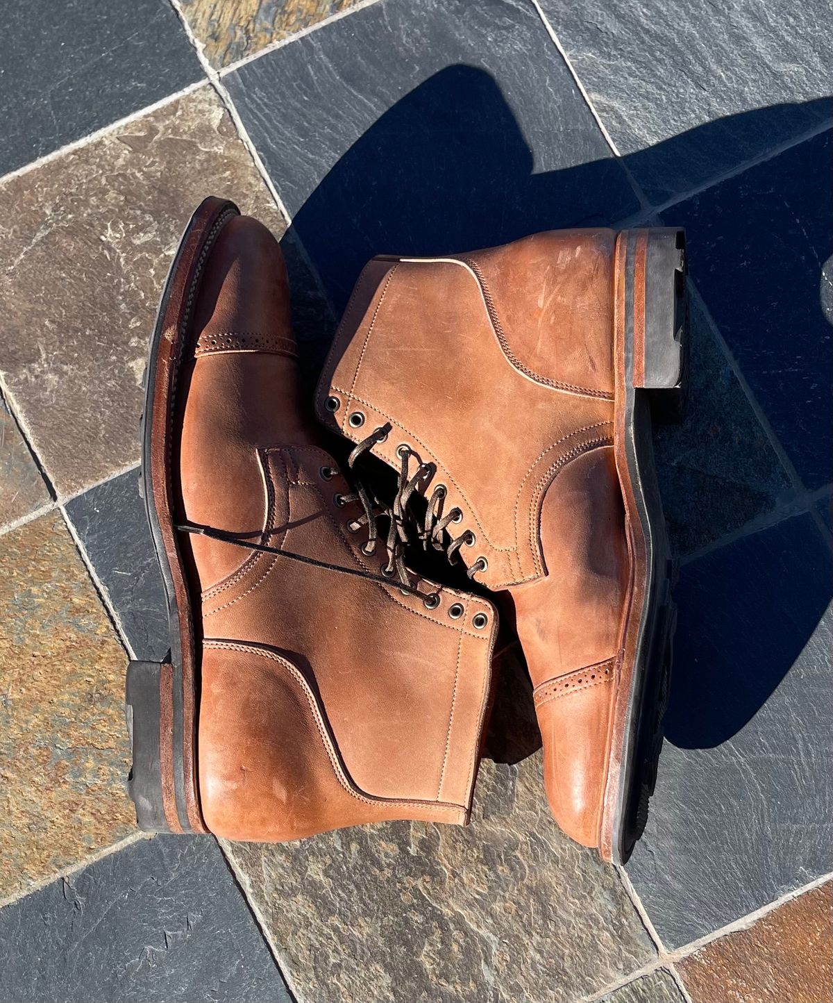 Photo by darrellgillette on November 5, 2023 of the Viberg Service Boot BCT in Horween Natural Crust Double Cordovan.