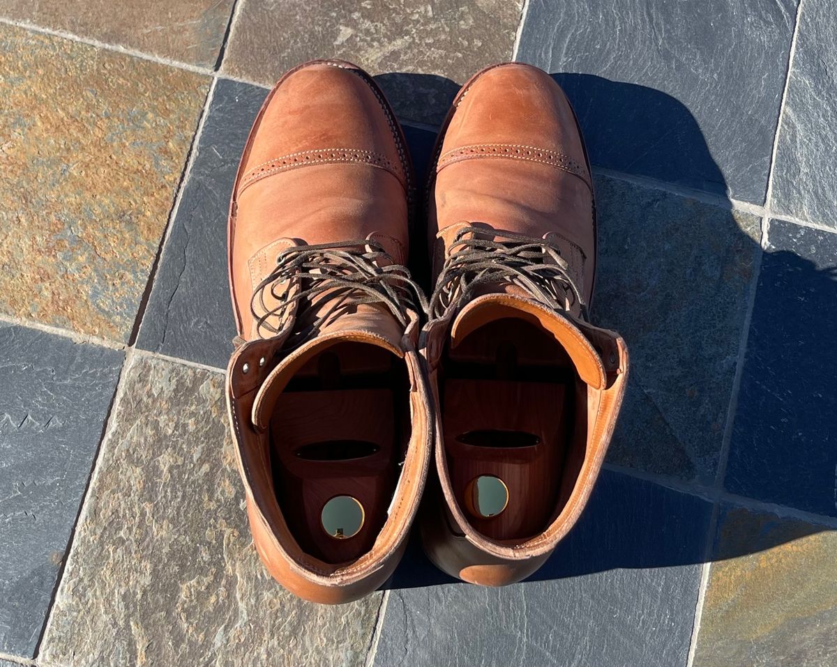 Photo by darrellgillette on November 5, 2023 of the Viberg Service Boot BCT in Horween Natural Crust Double Cordovan.