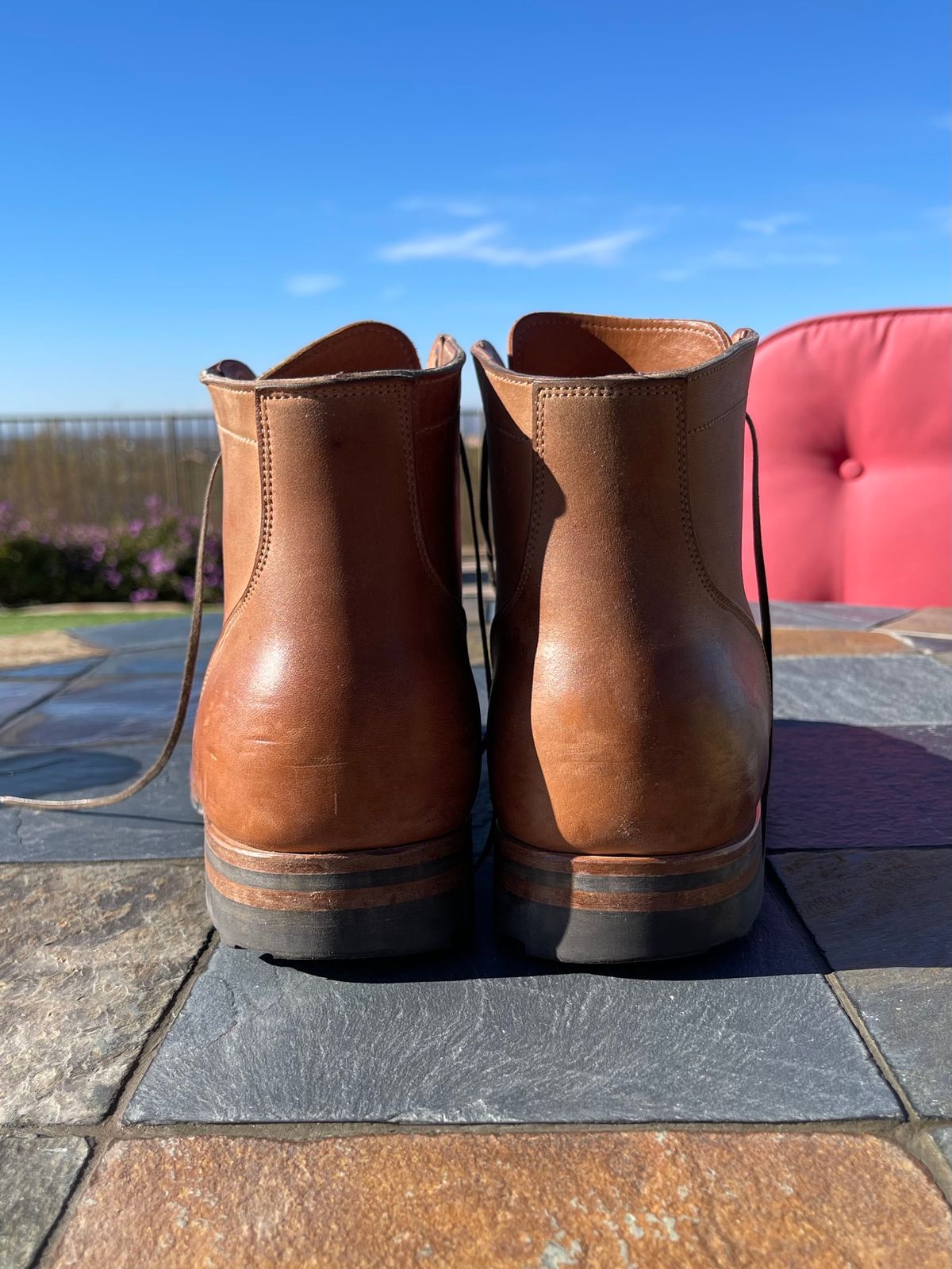 Photo by darrellgillette on December 2, 2023 of the Viberg Service Boot BCT in Horween Natural Crust Double Cordovan.