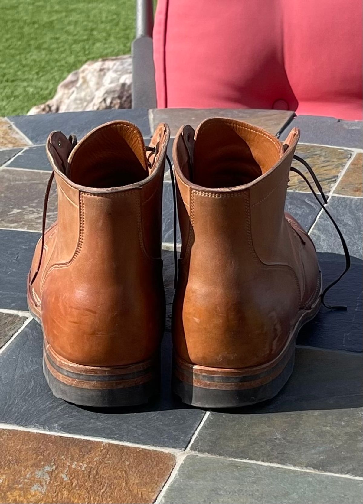 Photo by darrellgillette on March 5, 2024 of the Viberg Service Boot BCT in Horween Natural Crust Double Cordovan.