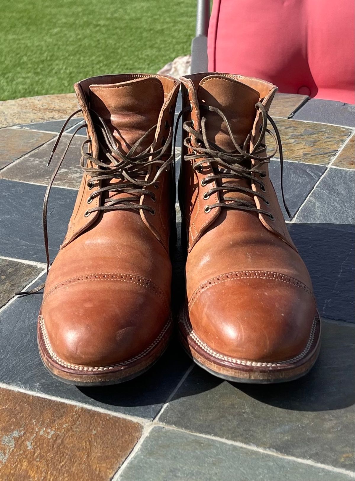 Photo by darrellgillette on March 5, 2024 of the Viberg Service Boot BCT in Horween Natural Crust Double Cordovan.