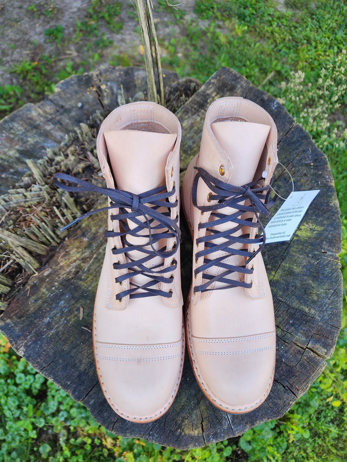 Photo by Colonel_Jiggles on October 1, 2022 of the White's MP-Sherman Toe Cap in Wickett & Craig Natural Veg Tan.