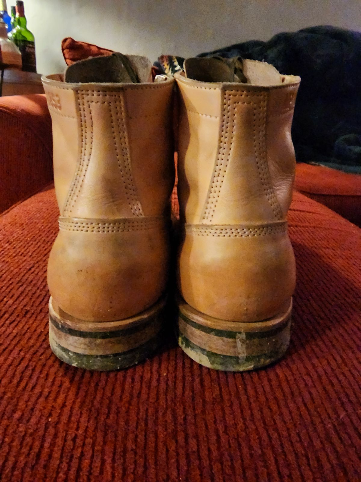 Photo by Colonel_Jiggles on January 6, 2023 of the White's MP-Sherman Toe Cap in Wickett & Craig Natural Veg Tan.