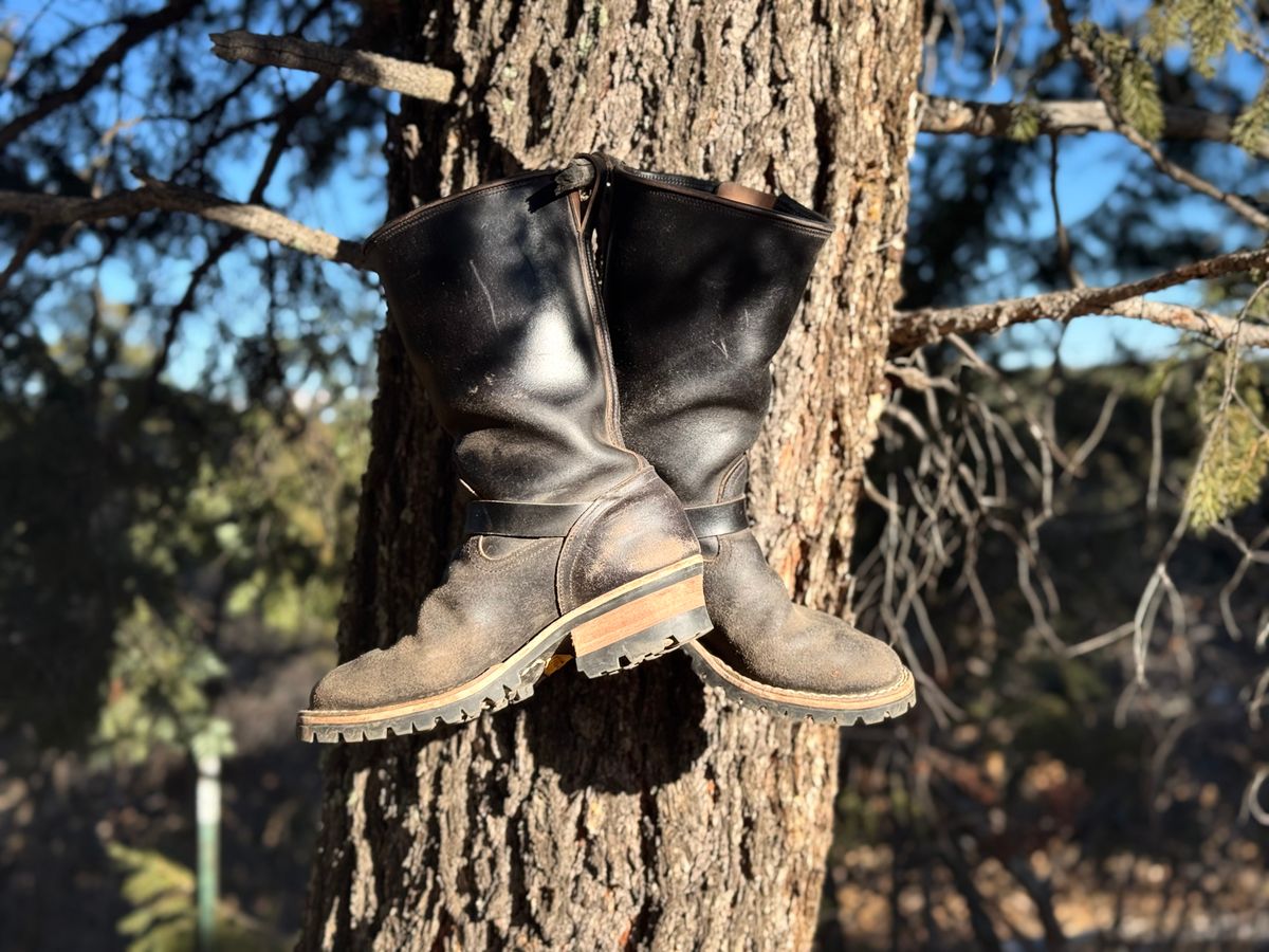 Photo by zander on January 5, 2026 of the Nicks StationMaster in Horween Black Waxed Flesh.
