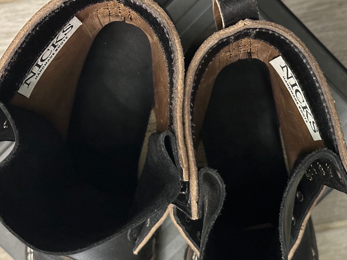 Photo by Shortstop on February 6, 2024 of the Nicks MTO in Horween Black Waxed Flesh.