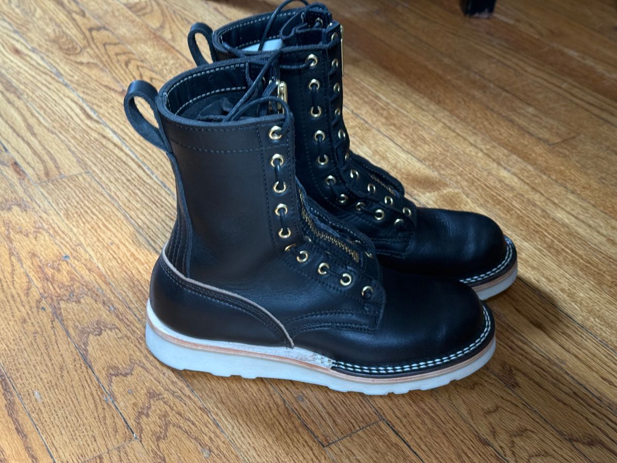 Photo by Shortstop on April 19, 2026 of the Nicks MTO in Horween Black Chromexcel & Seidel MaxSupport Black.
