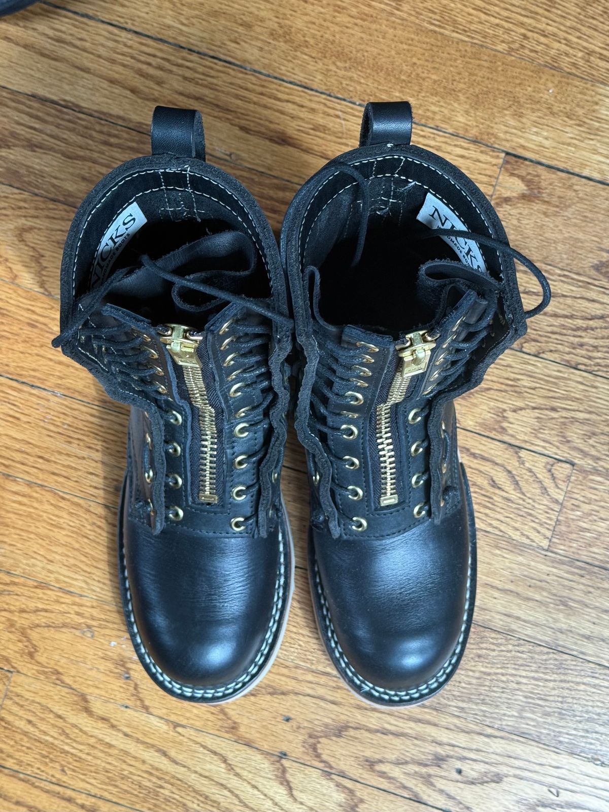 Photo by Shortstop on April 19, 2026 of the Nicks MTO in Horween Black Chromexcel & Seidel MaxSupport Black.