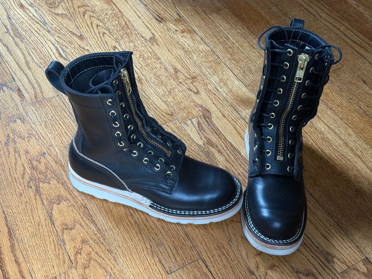 Photo by Shortstop on April 19, 2026 of the Nicks MTO in Horween Black Chromexcel & Seidel MaxSupport Black.