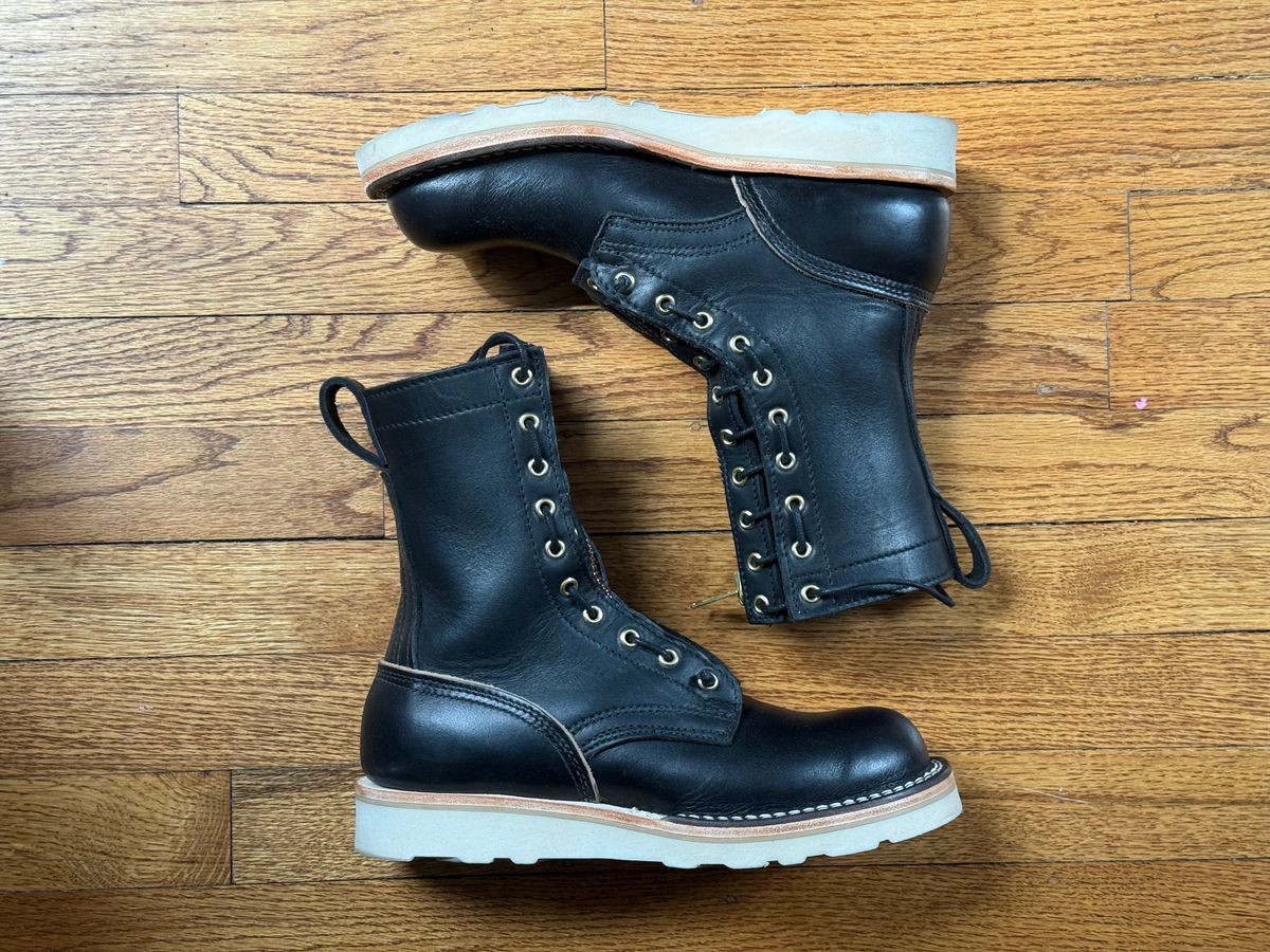Photo by Shortstop on April 19, 2026 of the Nicks MTO in Horween Black Chromexcel & Seidel MaxSupport Black.