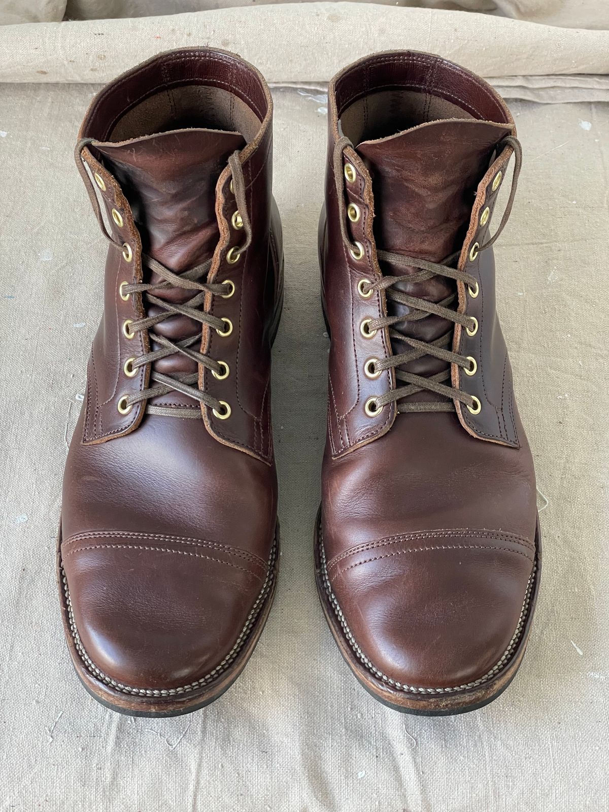 Photo by goodboots_badfeet on November 24, 2024 of the Viberg Service Boot in Horween Brown Chromexcel.