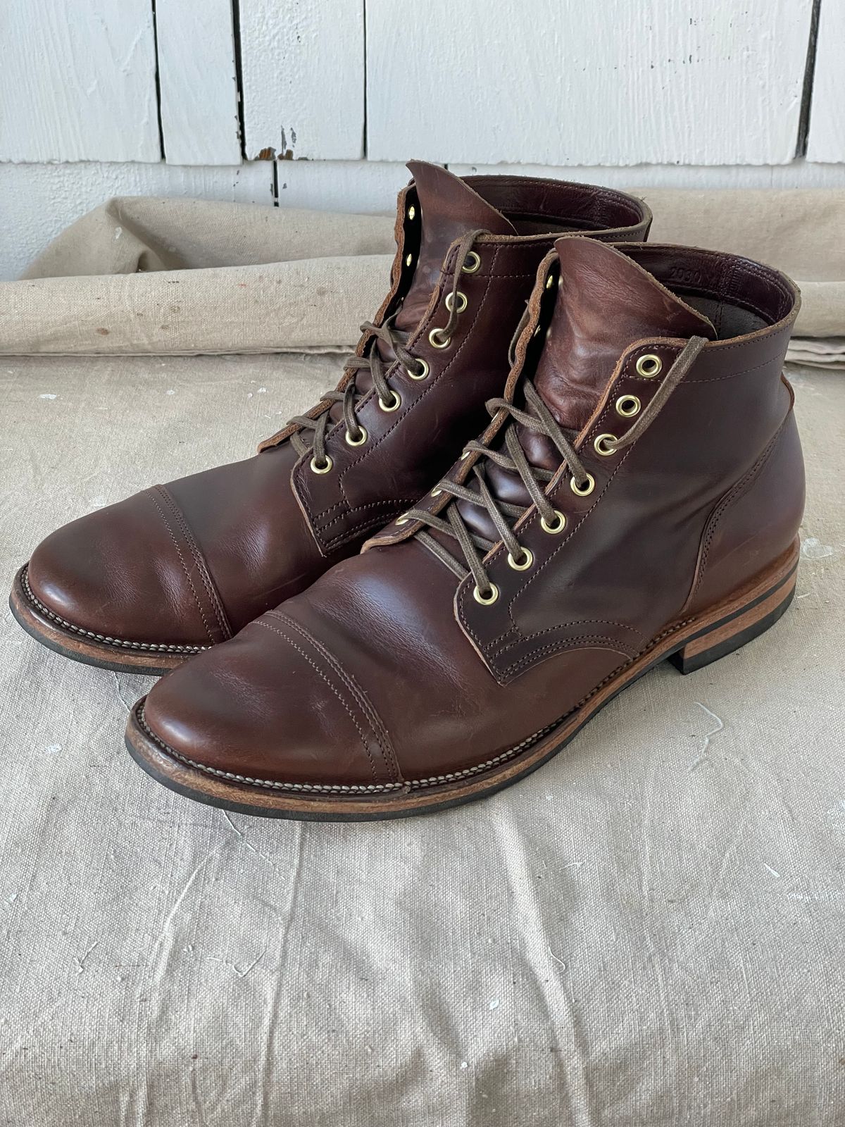 Photo by goodboots_badfeet on November 24, 2024 of the Viberg Service Boot in Horween Brown Chromexcel.