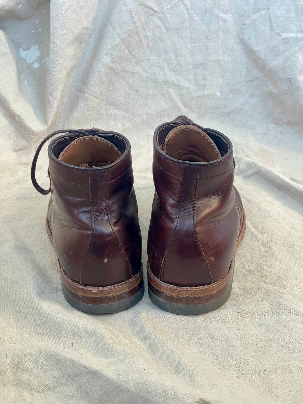 Photo by goodboots_badfeet on December 3, 2025 of the Alden x Brick + Mortar Brigadier Boot in Horween Brown Chromexcel.