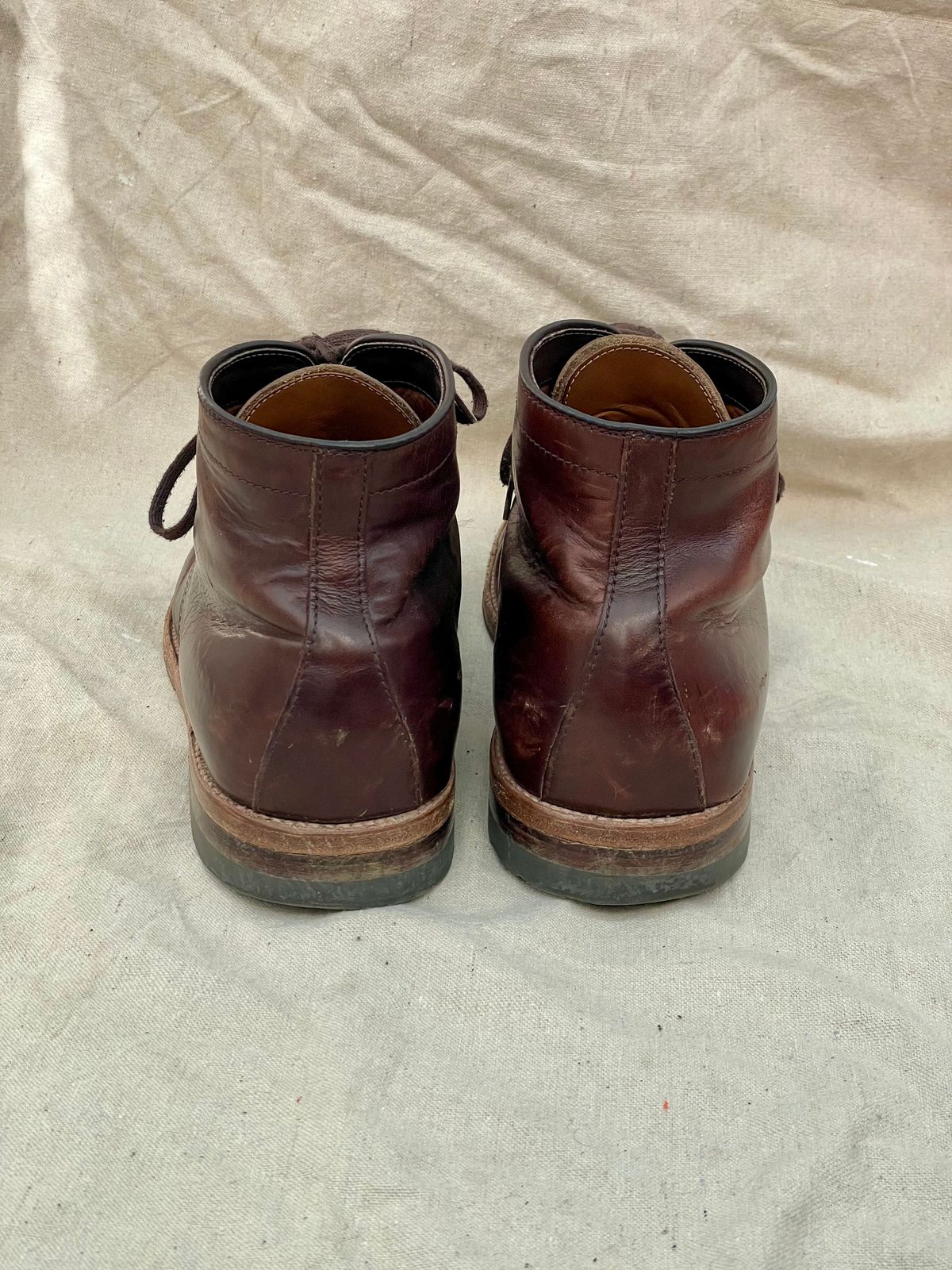 Photo by goodboots_badfeet on February 2, 2026 of the Alden x Brick + Mortar Brigadier Boot in Horween Brown Chromexcel.