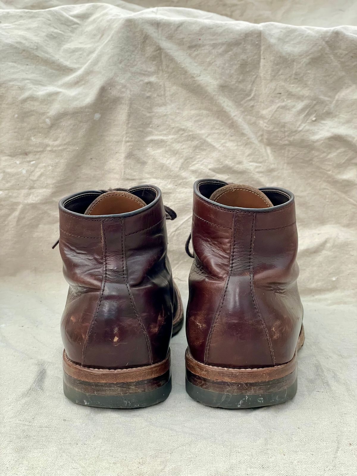 Photo by goodboots_badfeet on March 1, 2026 of the Alden x Brick + Mortar Brigadier Boot in Horween Brown Chromexcel.