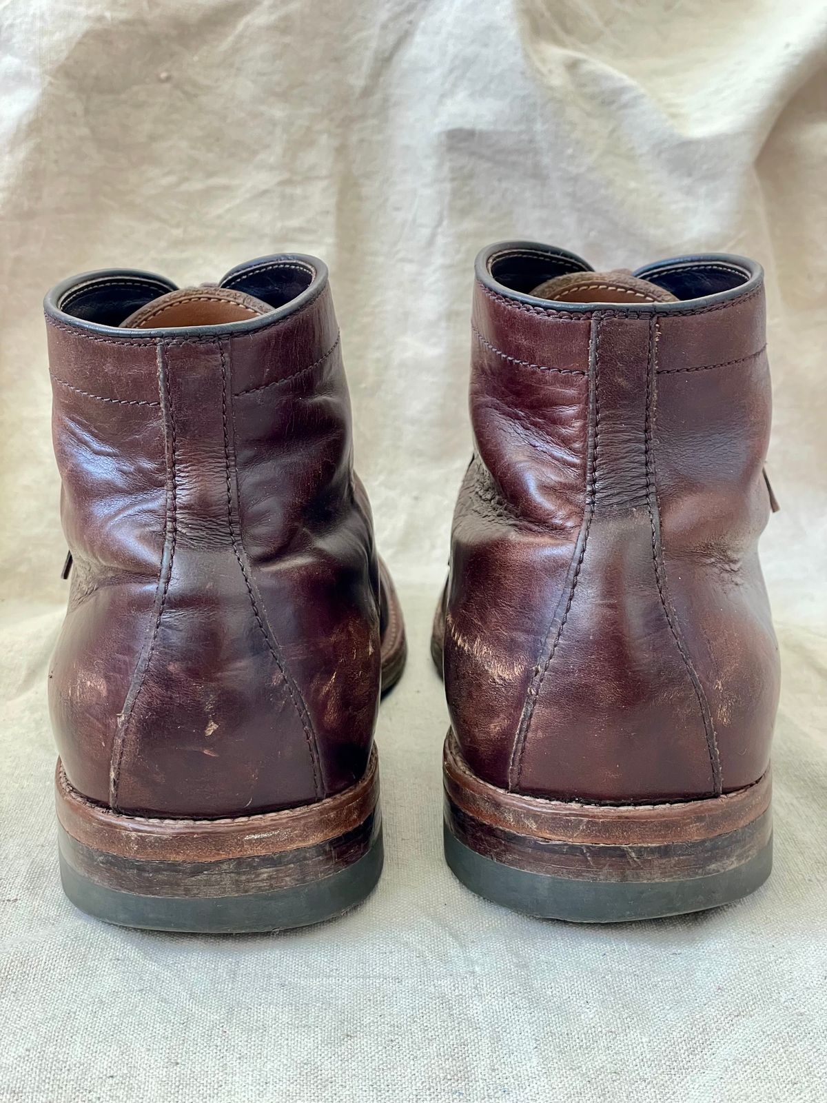 Photo by goodboots_badfeet on April 3, 2026 of the Alden x Brick + Mortar Brigadier Boot in Horween Brown Chromexcel.