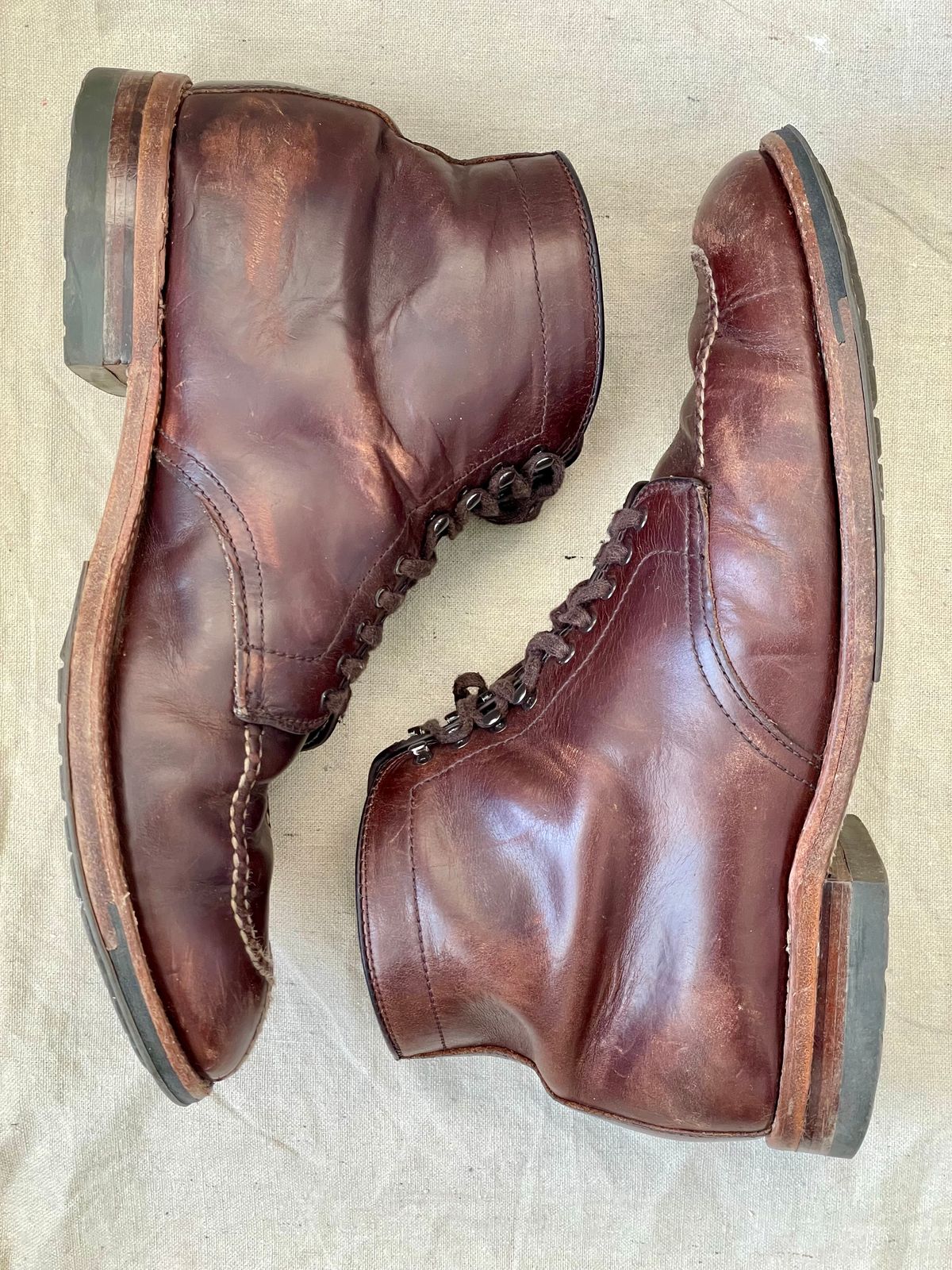 Photo by goodboots_badfeet on April 3, 2026 of the Alden x Brick + Mortar Brigadier Boot in Horween Brown Chromexcel.
