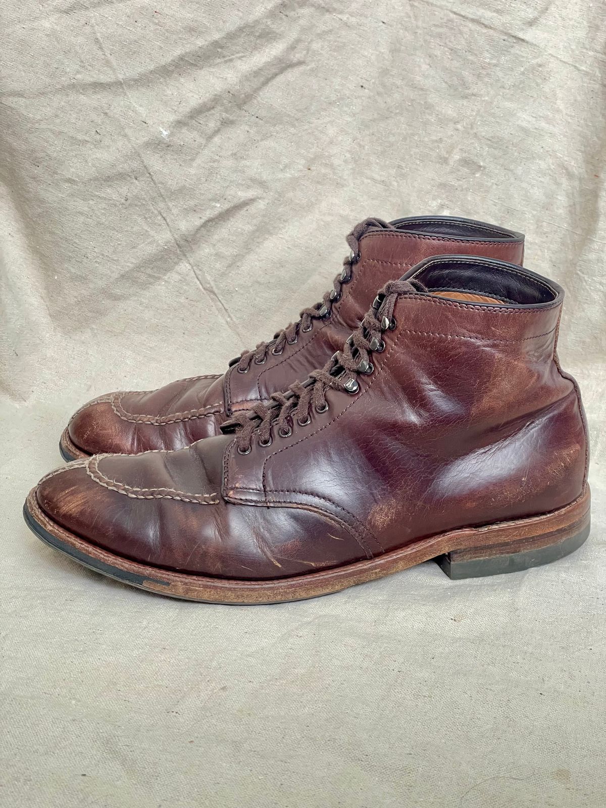 Photo by goodboots_badfeet on April 4, 2026 of the Alden x Brick + Mortar Brigadier Boot in Horween Brown Chromexcel.