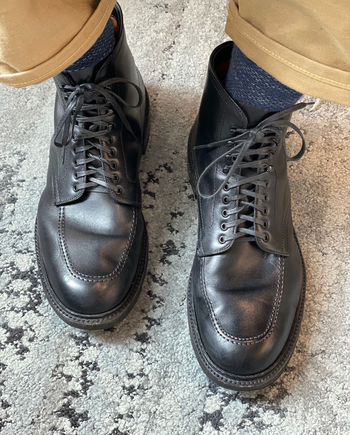 Photo by goodboots_badfeet on August 21, 2025 of the Alden Indy Boot in Black Trapper Calf.
