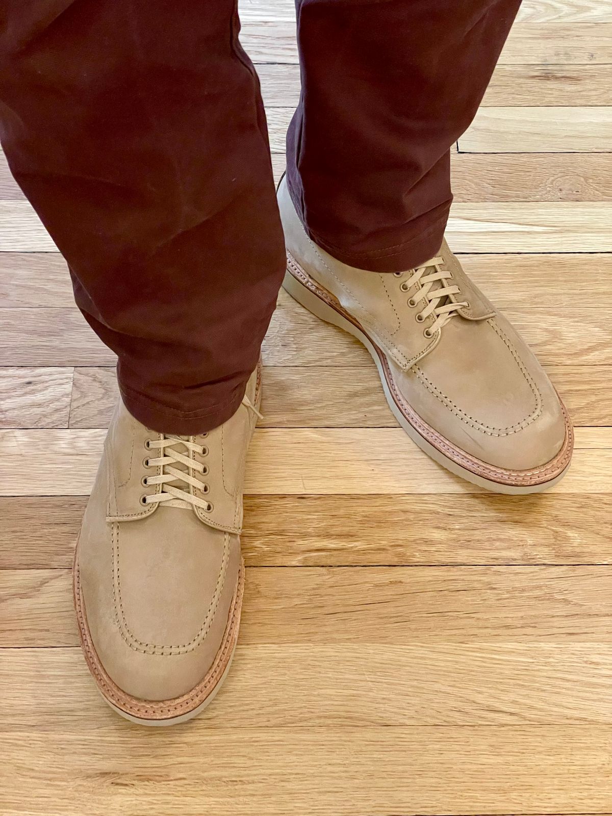 Photo by goodboots_badfeet on February 13, 2024 of the Alden Indy Boot in Tan Nubuck.