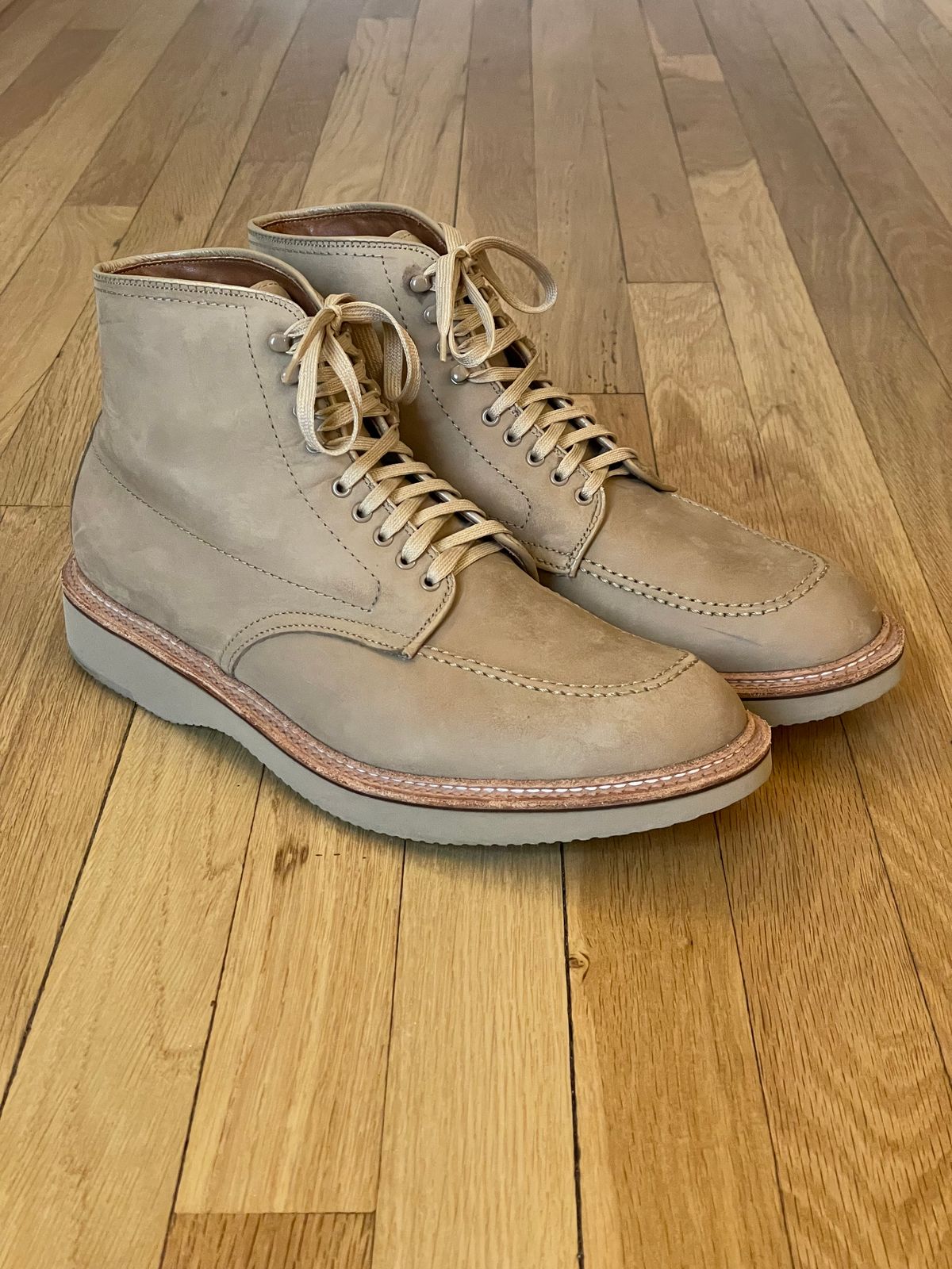 Photo by goodboots_badfeet on February 13, 2024 of the Alden Indy Boot in Tan Nubuck.