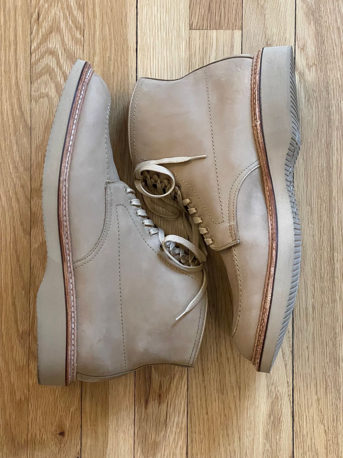 Photo by goodboots_badfeet on February 13, 2024 of the Alden Indy Boot in Tan Nubuck.