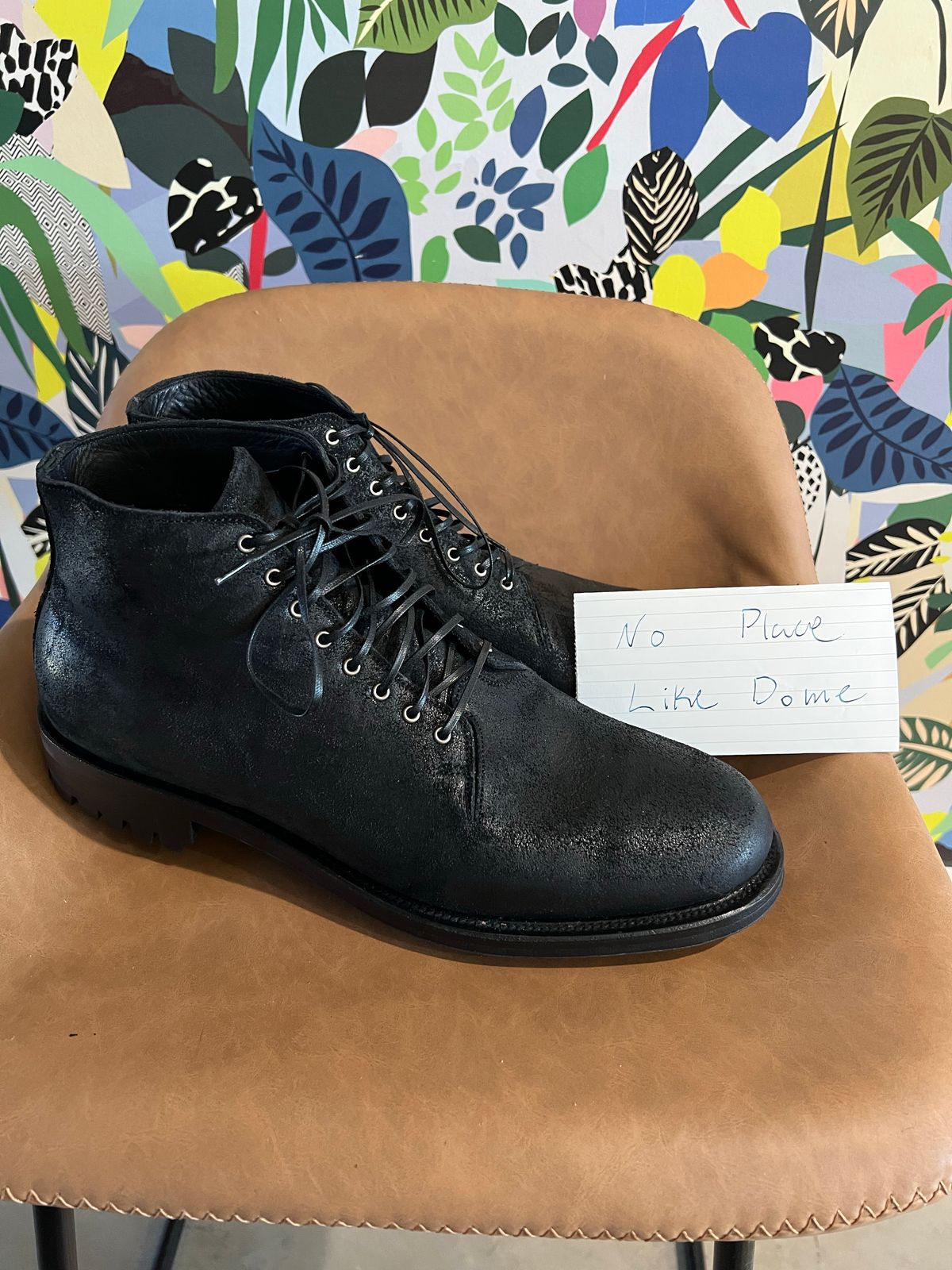 Photo by rollothethird on November 1, 2022 of the Viberg Service Boot in Camel Black Waxed Roughout.