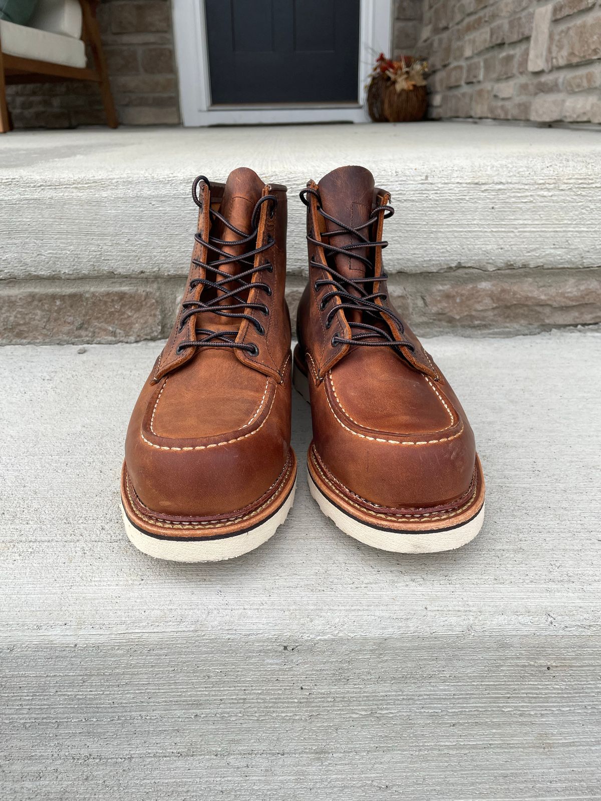 Photo by hconley on October 1, 2022 of the Red Wing 6-Inch Classic Moc in S.B. Foot Copper Rough and Tough.